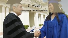  Presentation with little asian girl receiving vaccination - Colorful presentation theme enhanced with academic success - graduate receiving diploma backdrop and a coral colored foreground