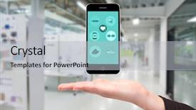  Presentation with college essays - Presentation theme consisting of academic track - fitness apps against college hallway background and a light gray colored foreground