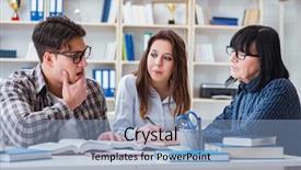  Presentation with academic writing - PPT theme consisting of academic writing - young student and teacher background and a light blue colored foreground