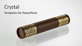  Presentation with scroll - Colorful theme enhanced with academy award - graduation scroll container on white backdrop and a white colored foreground