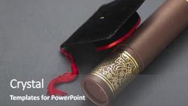  Presentation with mortar - Theme with academy award - mini mortar board with certificate background and a  colored foreground