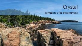  Presentation with rocky ocean coast - Cool new presentation theme with acadian rocky coast in maine backdrop and a light blue colored foreground