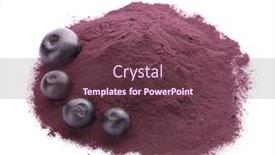  Presentation with acai - Slide deck having acai powder and berries isolated on white background and a tawny brown colored foreground