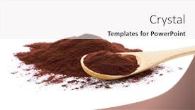  Presentation with acai - Slide deck with acai powder and wooden spoon isolated on white background and a white colored foreground