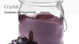  Presentation with acai - PPT theme enhanced with acai powder in jar and berries isolated on white background and a white colored foreground