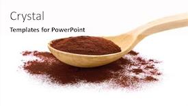  Presentation with acai - Colorful PPT theme enhanced with acai powder in wooden spoon isolated on white backdrop and a white colored foreground