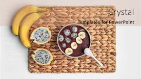  Presentation with pitaya - Slide set consisting of acai-smoothie-bowl-with-fresh background and a coral colored foreground