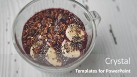  Presentation with healthy breakfast - Presentation theme having acai-smoothie-breakfast-bowl background and a gray colored foreground