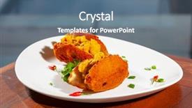  Presentation with bahia - Presentation design consisting of acaraje traditional brazilian street food background and a ocean colored foreground