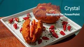  Presentation with bahia - Cool new presentation theme with acaraje traditional brazilian street food backdrop and a ocean colored foreground