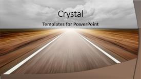  Presentation with asphalt road - Cool new presentation design with accelaration - asphalt road through desert droughty backdrop and a light gray colored foreground