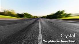  Presentation with asphalt road - Presentation design with accelaration - asphalt road through the green background and a dark gray colored foreground