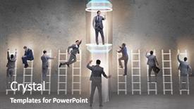  Presentation with promotion - Beautiful presentation theme featuring accelaration - businessmen in accelerated and fast backdrop and a gray colored foreground