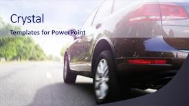  Presentation with driving road - Audience pleasing slide set consisting of accelaration - car driving on road backdrop and a sky blue colored foreground