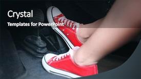  Presentation with brake - Slide deck consisting of accelaration - female feet with brake background and a black colored foreground