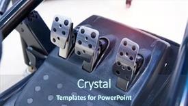 Presentation with aluminium - PPT layouts featuring accelaration - gaming aluminium car foot pedals background and a ocean colored foreground