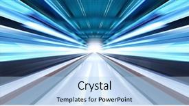  Presentation with night city - Audience pleasing theme consisting of accelaration - greased light on high-speed highway backdrop and a light blue colored foreground