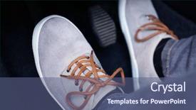  Presentation with feet - Cool new presentation theme with accelaration - human feet pressing car pedal backdrop and a ocean colored foreground