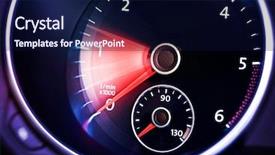  Presentation with illuminated - Presentation design featuring accelaration - illuminated dashboard with tachometer background and a navy blue colored foreground