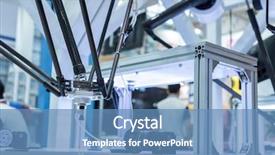  Presentation with industrial robot - Colorful presentation design enhanced with accelaration - industrial robot working in factory backdrop and a teal colored foreground