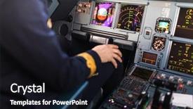  Presentation with airplane pilot - Presentation design enhanced with accelaration - pilot's hand accelerating background and a wine colored foreground