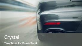  Presentation with car racing - Colorful presentation theme enhanced with accelaration - transportation speed racing and road backdrop and a gray colored foreground