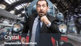  Presentation with portrait happy family smiling - Slides enhanced with accelaration - young smiling businessman portrait background and a tawny brown colored foreground