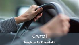 Presentation with caring hands - Audience pleasing theme consisting of business accelerator - driver's hands driving a car backdrop and a gray colored foreground