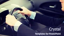  Presentation with vehicle - Colorful presentation design enhanced with business accelerator - transportation and vehicle concept backdrop and a navy blue colored foreground