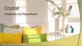  Presentation with modern color - Slides enhanced with accent - color interior of modern bedroom background and a soft green colored foreground