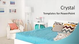  Presentation with bedroom modern - PPT theme featuring accent - interior of modern bedroom background and a white colored foreground