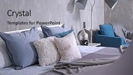  Presentation with bedroom modern - Slides consisting of accent - interior of modern bedroom background and a light gray colored foreground