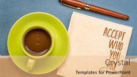  Presentation with personal development - Presentation design consisting of accept-who-you-are-inspirational background and a lemonade colored foreground