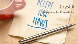  Presentation with flaws - Slide deck enhanced with accept-your-flaws-inspirational-advice background and a cream colored foreground