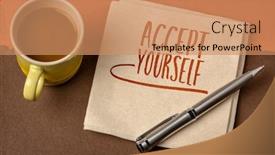  Presentation with personal development - Slides enhanced with accept-yourself-inspirational-reminder-handwriting background and a coral colored foreground