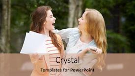  Presentation with exam results - Audience pleasing slide deck consisting of happy young couple listening music in sunset love and tenderness backdrop and a coral colored foreground