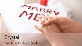  Presentation with engagement - Presentation theme with woman accepting marriage proposal background and a coral colored foreground