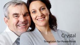  Presentation with aged - Colorful slides enhanced with acceptance commitment - portrait of happy middle aged backdrop and a  colored foreground