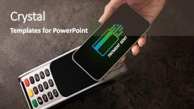  Presentation with mobile payment app business technology - Audience pleasing slide deck consisting of accepted on terminal with mobile backdrop and a violet colored foreground