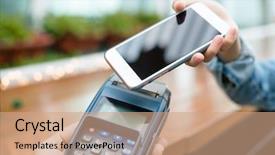  Presentation with nfc - Slides consisting of accepting payment from customer background and a coral colored foreground