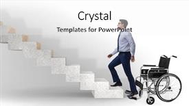  Presentation with wheelchair - Cool new slide deck with access - accessibility concepth with wheelchair backdrop and a white colored foreground