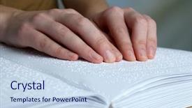  Presentation with blind - Amazing presentation design having access - blind woman read book written backdrop and a sky blue colored foreground