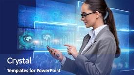  Presentation with access - Beautiful theme featuring remote access concept with mobile backdrop and a ocean colored foreground