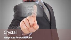  Presentation with access control system - Presentation design having access control - businessman is setting code background and a coral colored foreground