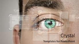  Presentation with recognition - Cool new theme with access control - close up of male eye backdrop and a coral colored foreground