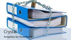  Presentation with data privacy - Slides with access control - file folder with chain background and a light blue colored foreground