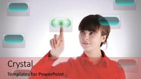  Presentation with access - PPT theme with diver over corals and tropical background and a gray colored foreground