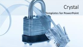  Presentation with ethernet - Presentation design with access control - network ethernet cables locked background and a light blue colored foreground