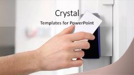  Presentation with control - PPT layouts with access control - security alarm keypad with male background and a white colored foreground