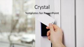  Presentation with alarm - PPT layouts enhanced with access control - security alarm keypad with male background and a light gray colored foreground